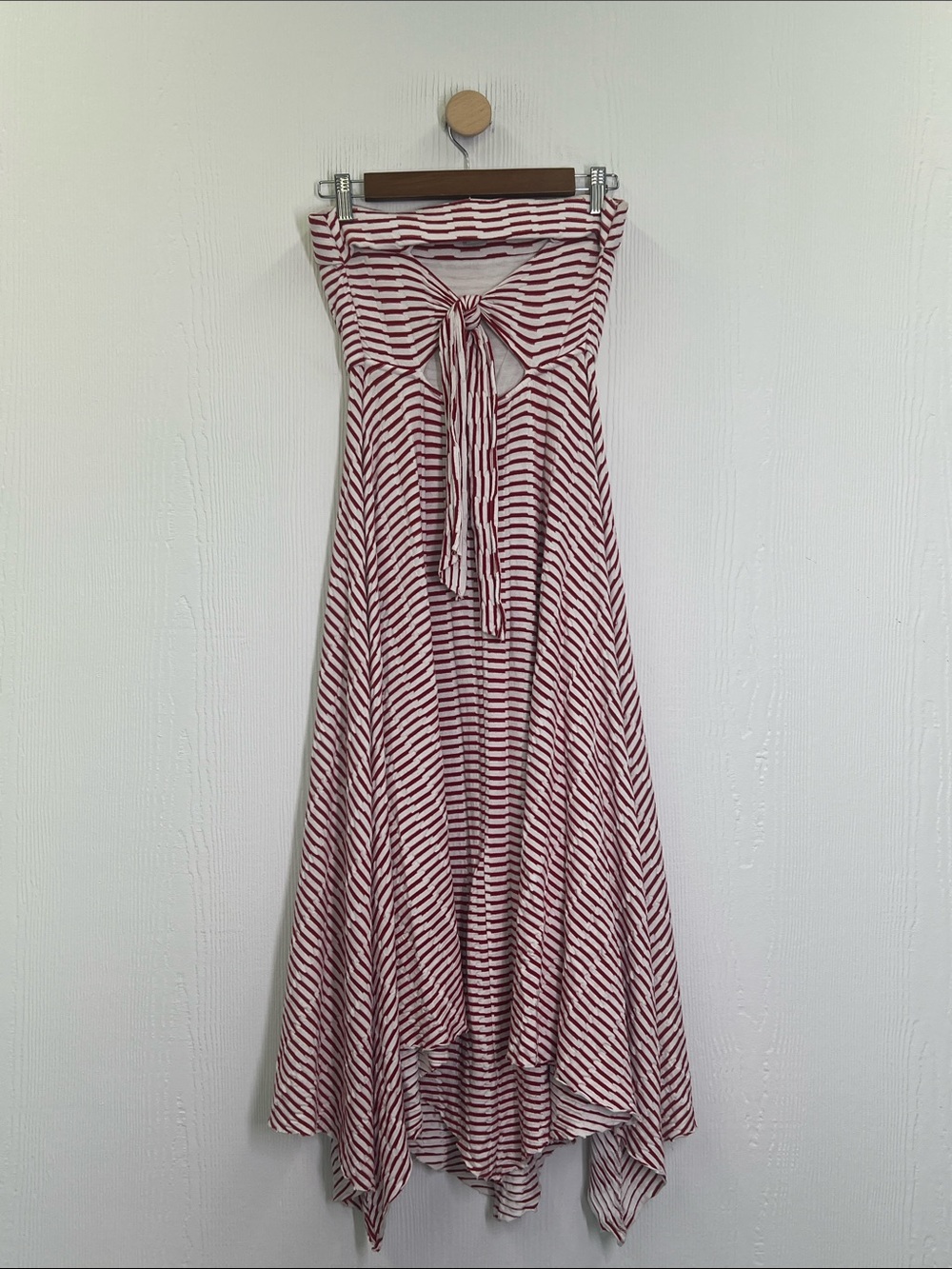 Anthropologie - Maeve Caleta Strapless Red And White Stripe Midi Dress Size SM - Picture 9 of 12
